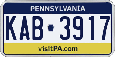 PA license plate KAB3917