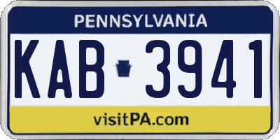 PA license plate KAB3941