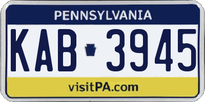 PA license plate KAB3945