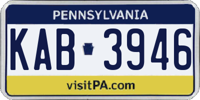 PA license plate KAB3946