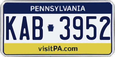 PA license plate KAB3952