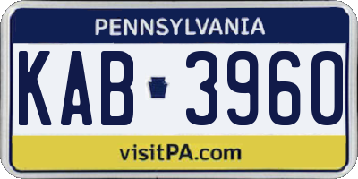 PA license plate KAB3960