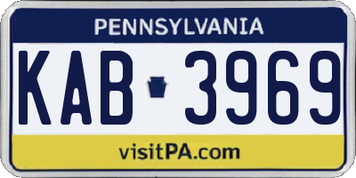 PA license plate KAB3969