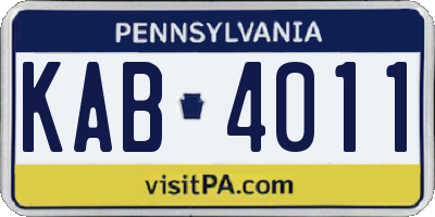 PA license plate KAB4011
