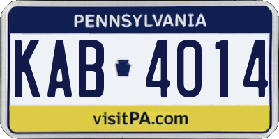 PA license plate KAB4014