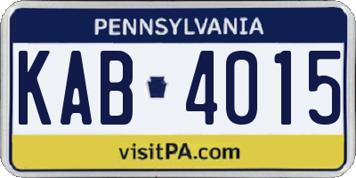 PA license plate KAB4015