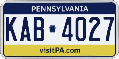 PA license plate KAB4027