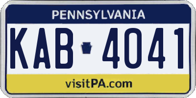 PA license plate KAB4041