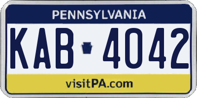 PA license plate KAB4042