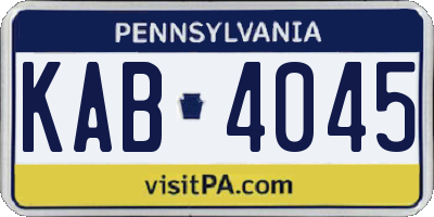 PA license plate KAB4045