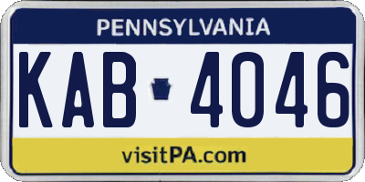 PA license plate KAB4046