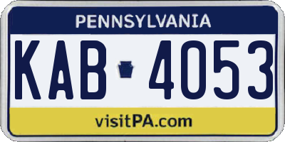 PA license plate KAB4053