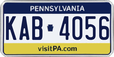 PA license plate KAB4056