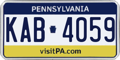 PA license plate KAB4059