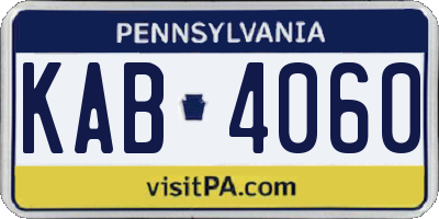 PA license plate KAB4060