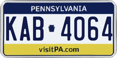 PA license plate KAB4064