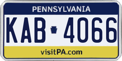 PA license plate KAB4066