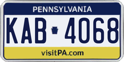 PA license plate KAB4068