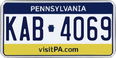 PA license plate KAB4069