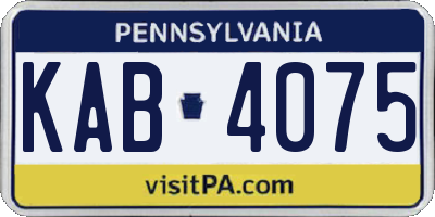 PA license plate KAB4075