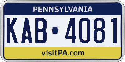 PA license plate KAB4081