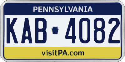 PA license plate KAB4082