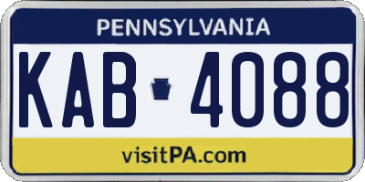 PA license plate KAB4088