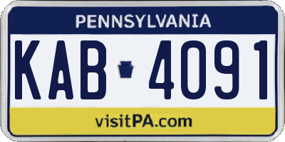PA license plate KAB4091