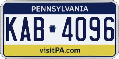 PA license plate KAB4096
