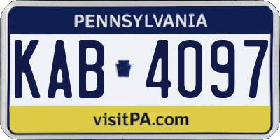 PA license plate KAB4097