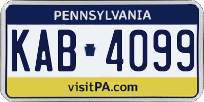 PA license plate KAB4099