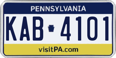 PA license plate KAB4101