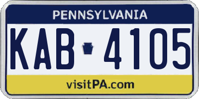 PA license plate KAB4105