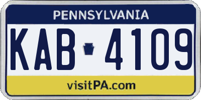 PA license plate KAB4109