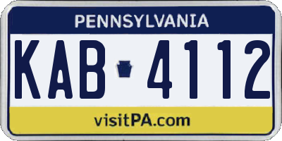 PA license plate KAB4112