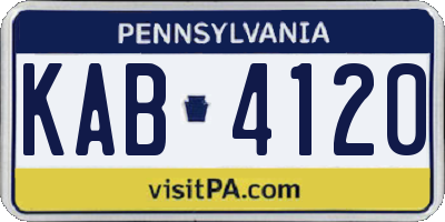PA license plate KAB4120