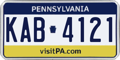 PA license plate KAB4121
