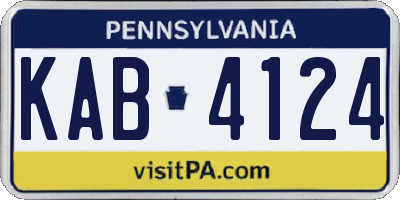 PA license plate KAB4124