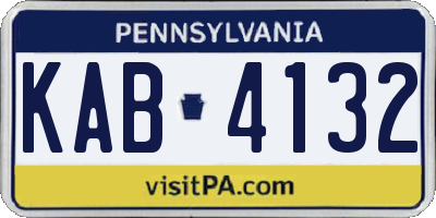 PA license plate KAB4132