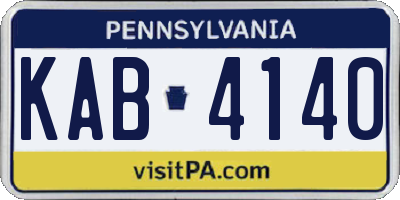 PA license plate KAB4140