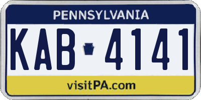 PA license plate KAB4141