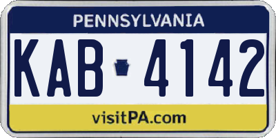 PA license plate KAB4142