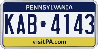 PA license plate KAB4143