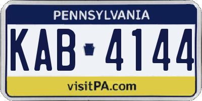 PA license plate KAB4144