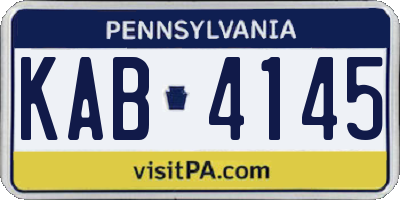 PA license plate KAB4145