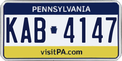 PA license plate KAB4147