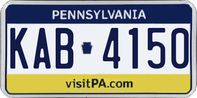 PA license plate KAB4150