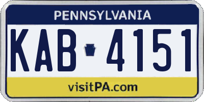 PA license plate KAB4151