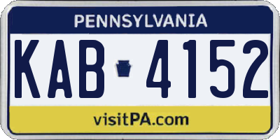 PA license plate KAB4152