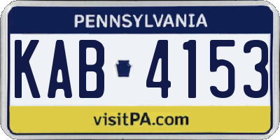 PA license plate KAB4153
